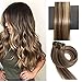 TheFashionWay 21 Colors 70 Grams - 15 18 20 22 Inch 7pieces Real Human Hair Extensions Clip in Silky Straight Weft Remy Hair (22 inches, #4-27)
