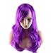Long Curly Anime Cosplay Synthetic Wig 11 Colors Heat Resistant Fiber Full Wig with Bangs Layered Wavy Vogue 23'' / 58cm for Women Girls Lady Fashion and Beauty (purple)