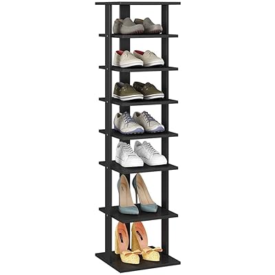 Buy Home Bi 7 Tier Wood Shoe Rack Double Rows 7 Tier Shoe Shelf Shoe Storage Stand Entryway Shoe Tower Vertical Shoe Organizer Perfect For Narrow Closet Entryway Hallway Bedroom Small Black Online In Turkey