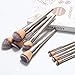 FIXBODY Makeup Brush Sets - 10 PCS Wood Handle Soft Synthetic fiber hair Kabuki Powder Blush Liquid Eyeliner Eyeshadow Lip Eyebrow Brush (Silver)