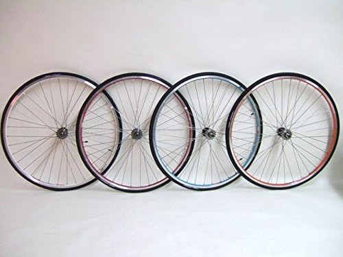 Vuelta 700c Colored Track Fixed Gear Fixie Single Speed Bike Wheel Set with 700 x 23c Kenda Tires and Tubes PACKAGE (Red)