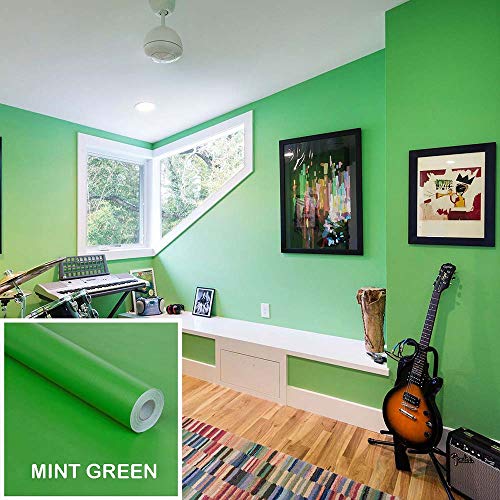 vmree 23.6"Ã—39.4" Solid Color PVC Removable Wallpaper Matte Finish Self-Adhesion Stoving Varnish Sticker DIY Writable Morden Interior Wall Decorative Covering (Mint Green)