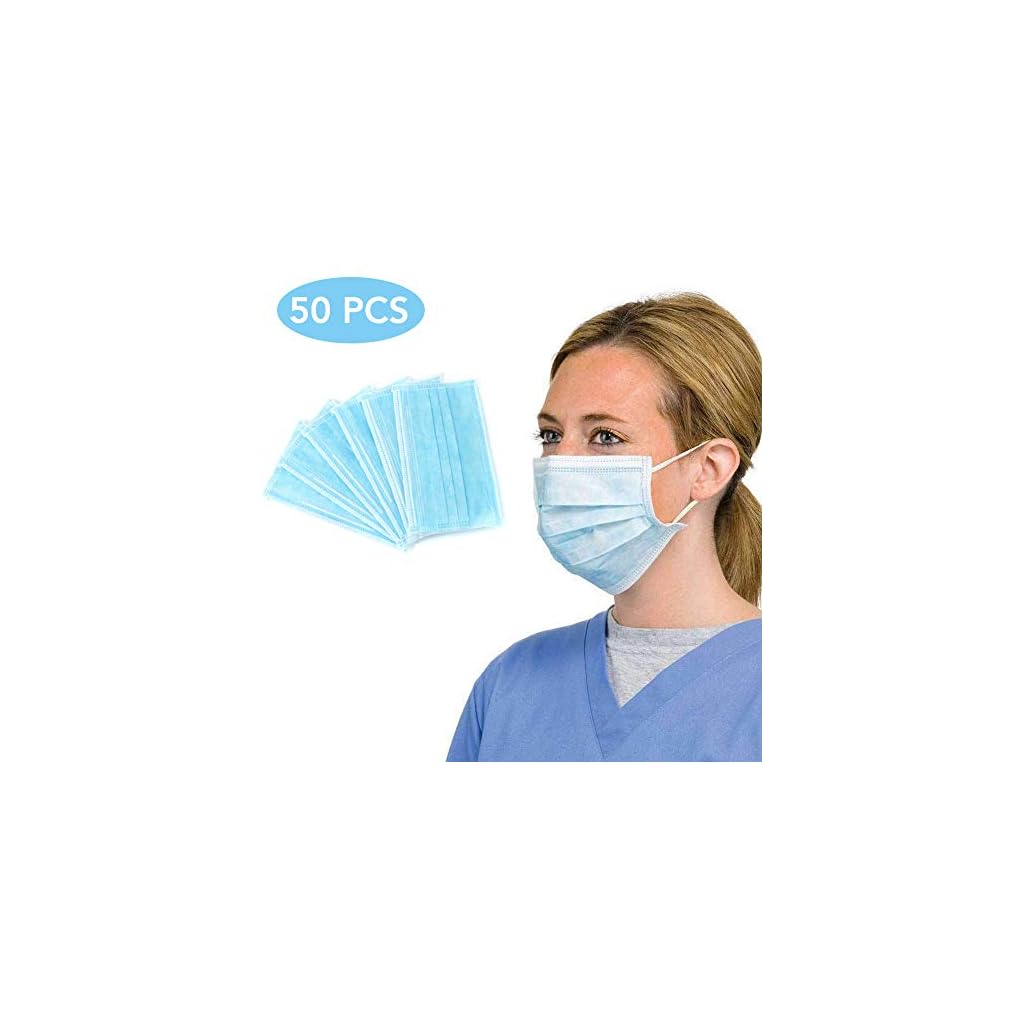 Caxinthy 50 PCS Disposable 3-Ply NON-WOVEN Masks