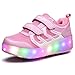 Chic Sources Girls Light up Roller Shoes with Two Wheels Skate Sneakers for Little Kids 1 Pink