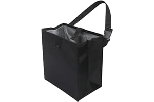 Homelove Car Trash Can, Leak-Proof Waterproof Trash Bin Collapsible Portable Auto Garbage Bag Large Capacity Trashcan Storage Bag Multipurpose Car Organizer Hanging (Black)