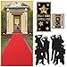Hollywood Red Carpet Awards Ceremony Party Theme Supplies and Decorating Kit of 3 Items - Red Runner, Paparazzi Props and VIP Entrance Door Cover