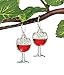 Dangle Earrings - Red Wine Glass Earrings; French Wire Backs
