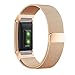 UMTELE for Fitbit Charge 2 Band, Milanese Loop Stainless Steel Metal Bracelet Strap with Unique Magnet Lock, No Buckle Needed for Fitbit Charge 2 HR Fitness Tracker Rose Gold Small