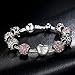 YOUFENG Love Beads Charms Bracelet for Women Snake Chain Unicorn Charm Flower Charms Bracelets Birthday Gifts for Her Pink Zircon