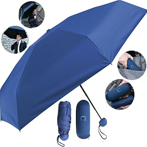 Travella Compact Waterproof Windproof Sunproof UV Safe Zipper Pouch Umbrella Water Wipes Clean
