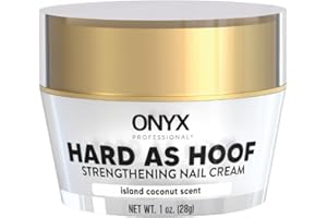 Onyx Professional Hard as Hoof Nail Strengthening Cream, Coconut Scent - Nail Growth and Conditioning Cuticle Cream Stops Splits, Chips, Cracks & Strengthens Nails, 1 oz