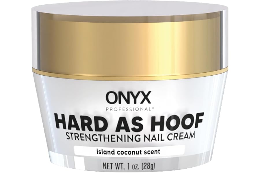 Onyx Professional Hard as Hoof Nail Strengthening Cream, Coconut Scent – Nail Growth and Conditioning Cuticle Cream Stops Splits, Chips, Cracks & Strengthens Nails, 1 oz