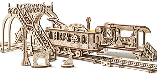 UGears Mechanical Town Series Tram Line mechanical wooden model KIT 3D puzzle Assembly