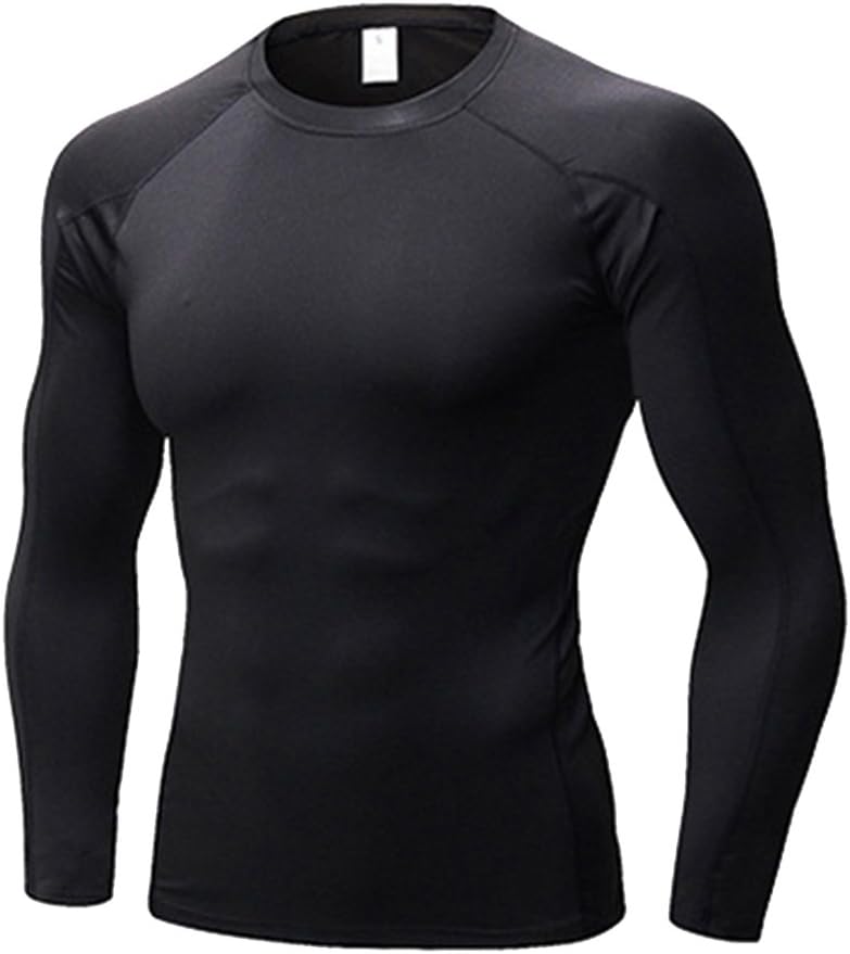 ZhuiKun Men T-Shirt Long Sleeve Slim Fit Sports Gym Fitness Tops