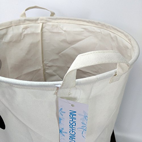 LANGYASHAN Storage Bin,Canvas Fabric Collapsible Organizer Basket for Laundry Hamper,Toy Bins,Gift Baskets, Bedroom, Clothes,Baby Nursery (Smile Dog)