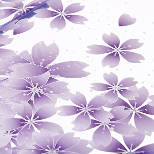 Anti-UV Sun/Rain Umbrella, Sttech1 Three Fold Transparent Clear Cherry Blossom Mushroom Sakura Folding Sunshade Rain Umbrellas for Women Girls (Purple)