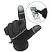 Anqier Winter Gloves, Touch Screen Windproof Warm Hand Gloves Cycling Gloves for Men and Women, Black, Small
