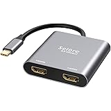 USB C to Dual HDMI Adapter 4K @60hz,Type C to HDMI Converter for MacBook/MacBook Pro 2020/2019/2018,MacBook Air,Chromebook Pi