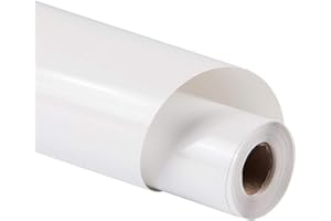 Guangyintong Heat Transfer Vinyl Rolls, 12" x 5ft Glossy White HTV for T-Shirts, Easy Cut & Weed for Heat Vinyl DIY Design