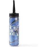 CLA JLT Squeeze Water Bottles 20 oz Hockey Lacrosse Football Boxing W/Sport Helmet w/Long Straw Cycling Gym(Blue)