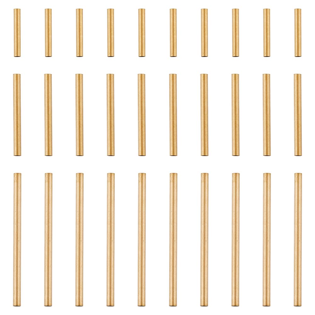 DICOSMETIC 60Pcs 3 Sizes Noodle Spacer Beads Long Noodle Tube Beads Straight Tube Beads Macrame Spacer Bead Bugle Beads 10/15/25mm Stainless Steel Beads for Bracelets Jewelry Making