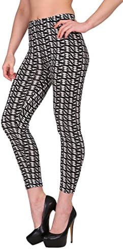 Fashion Printed Women's Leggings Polyester/Spandex One Size Black/White Print