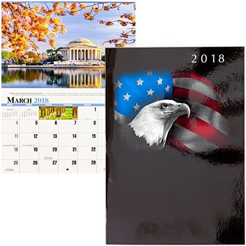 2018 Monthly Calendar Journal Organizer &amp; 2018 Desk Wall Appointment Planner | Agenda Diary Goals Accountability Book Date Log | School To Do List Time Management (Great American History &amp; Patriotism)