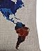 Tenworld Burlap Linen World Map Decorative Flax Pillow Case Cushion Cover