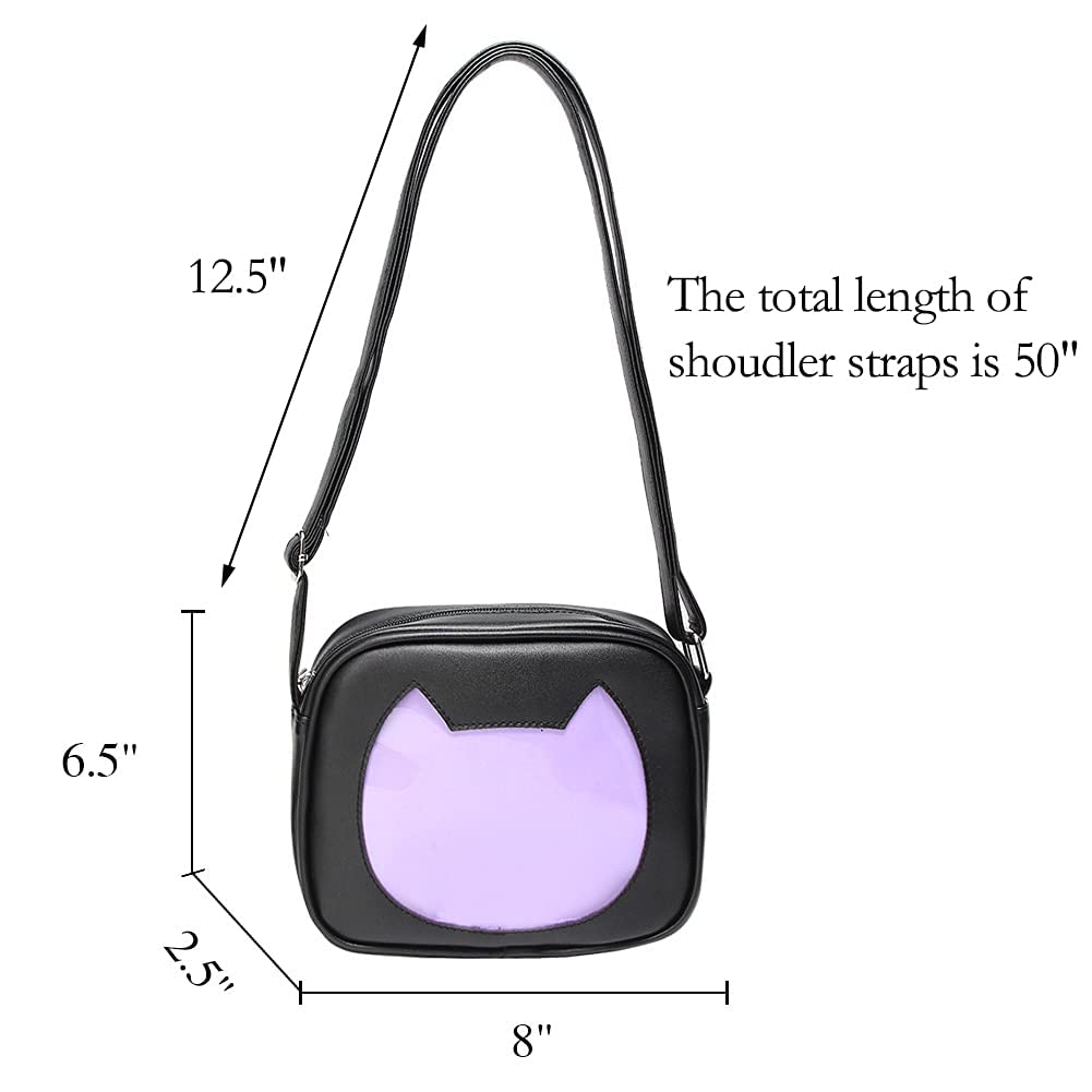 STEAMEDBUN Ita Bag Crossbody Cat Small Ita Purse Pin Display Bag with Insert