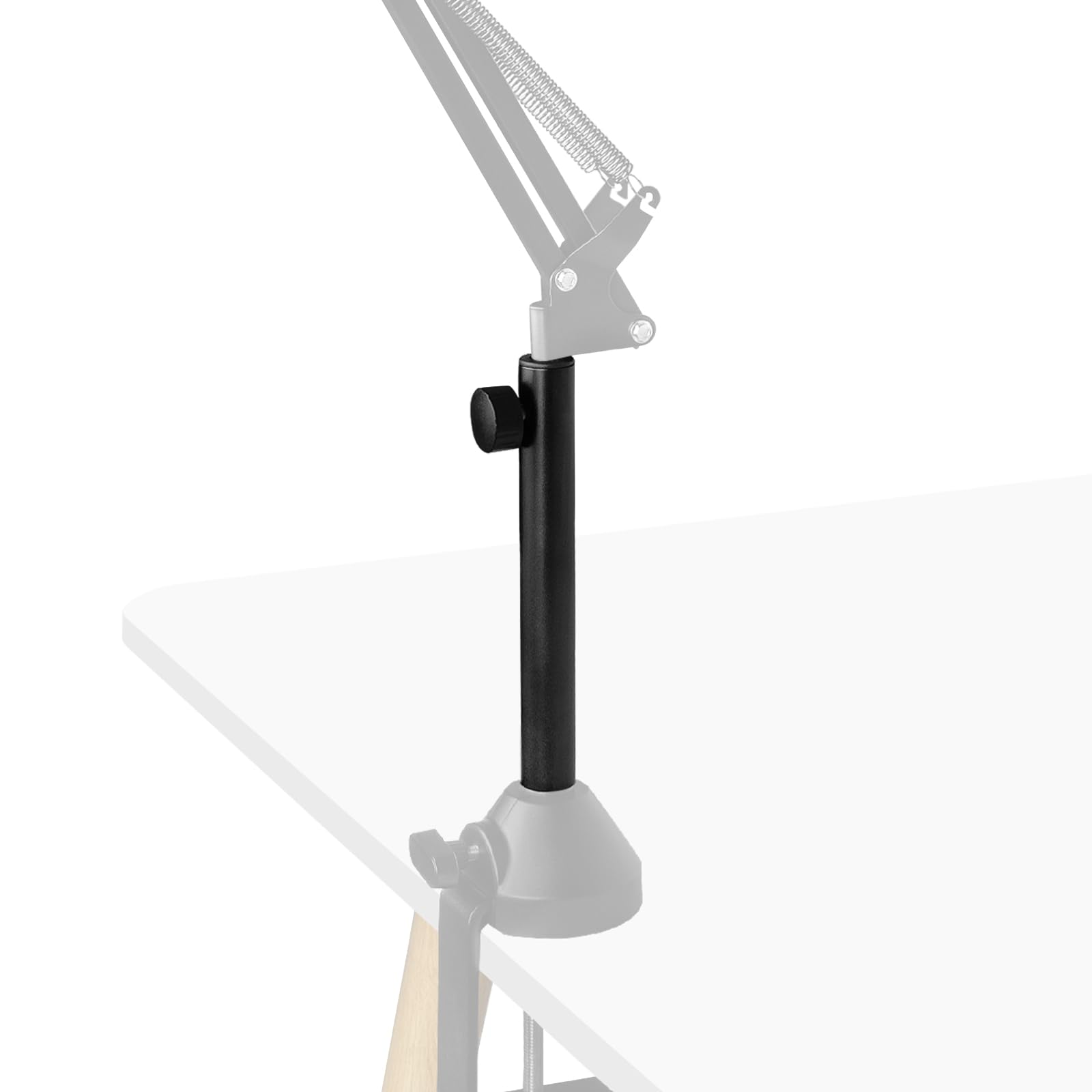 Geekria for Creators Microphone Boom Arm Extension Tube, Mic Stand Extension Riser, Microphone Stand Extension Adapter, 16CM Aluminum Alloy Heightening Straight Rod for Mic Boom Arm (Black)