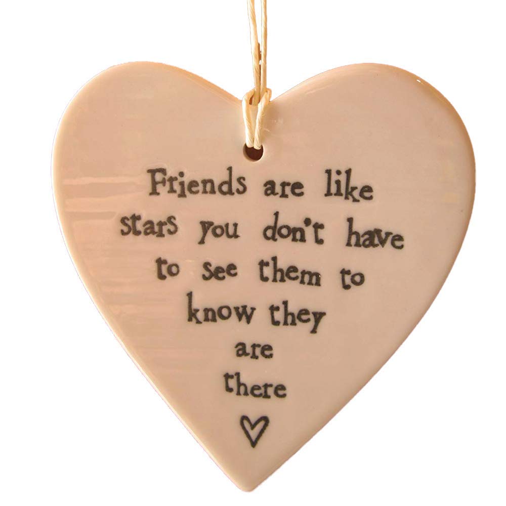 New Ceramic Hanging Heart - Friends are like Stars, Wedding