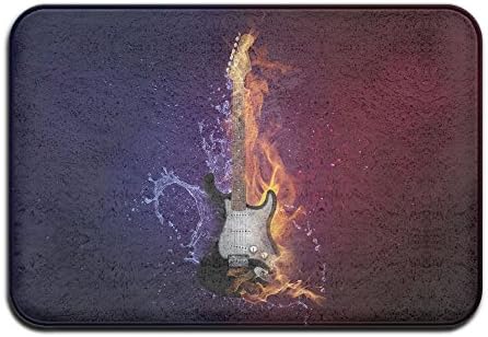 Guitar Art Indoor/Outdoor Industrial, Durable Non-Slip Coral Fleece, Mat Easy Clean Rubber Back Entry Way Doormat For Patio, Front Door, All Weather, Exterior Doors, 40x60cm