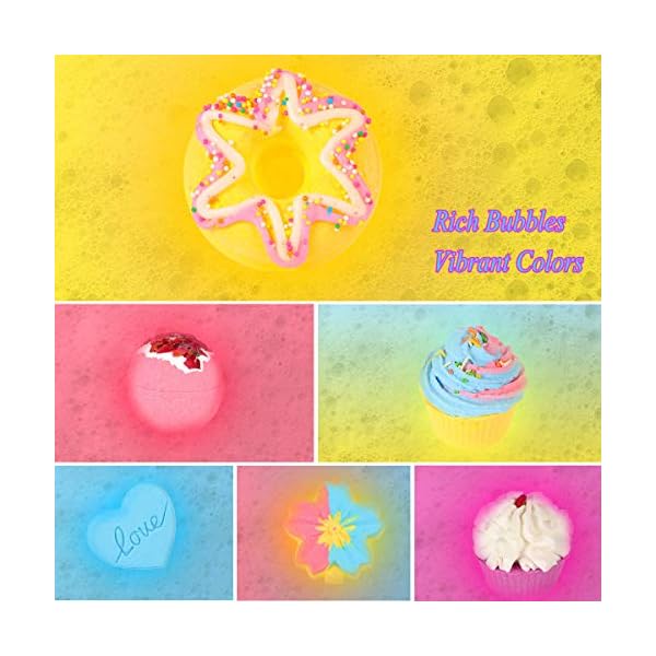 Bath-BombsAinoke-8pack-Large-Bath-Bombs-Gift-SetOrganic-Natural-Handmade-Aroma-Pure-Essential-Oi-Bubble-Bath-BallsFragrant-Spa-to-Moisturize-Dry-SkinGift-Idea-for-Girls-Women-Kids-on-Birthday Bath Bombs,Lanwexy 8 Large Bath Bombs Gift Set for Women.Organic Natural Handmade Aroma Pure Essential Oil Bubble Bath…