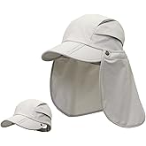 LLmoway Men Women Safari Fishing Sun Cap with Removable Neck Flap Quick Dry Hats