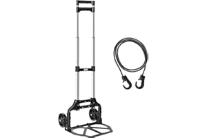 Dolly Cart Extended Handle Folding Hand Truck Dolly by Teprovo, Foldable Hand Cart Height 43.3 in Load 175 lb, Lightweight Foldable Hand Truck for Indoor and Outdoor Transport Moving.