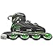 Roller Derby Boy's V-Tech 500 Button Adjustable Inline Skate, Black/Green, Size 6-9