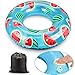 Inflatable Swim Ring Pool Float with integrated built-in Inflator Qoosea Toy PVC Inflatable Watermelon Simply press the pump inflator by the air-relief nozzle pool-party Water Fun(latest hottest)