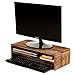 2-Tier Wood Computer Monitor Riser Stand w/ Organizer Shelf