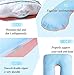 Meiz Pregnancy Pillow U Shaped, Pregnancy Body Pillow for Pregnant Women with Pregnancy Pillow Cotton Cover, Blue & Pink