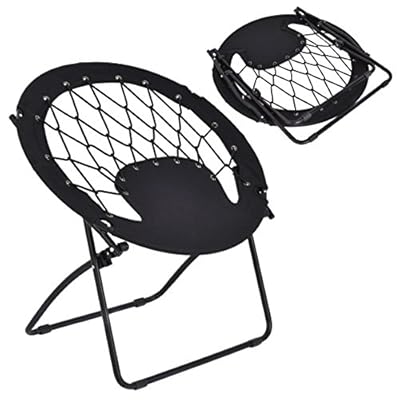 New Folding Round Bungee Chair Steel Frame Outdoor Camping Hiking Garden Patio
