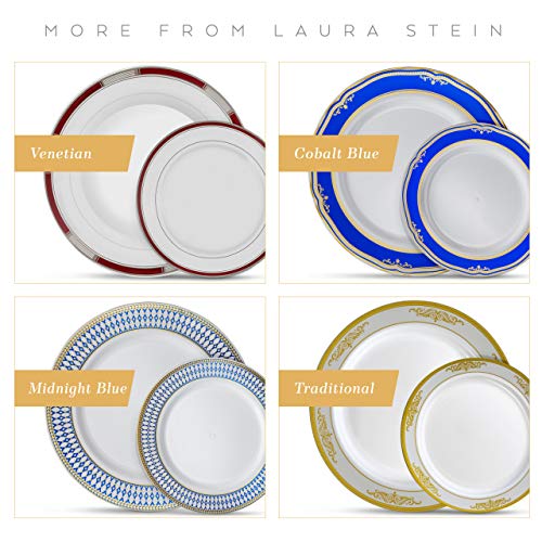 Laura Stein Party Plates Set of 64 Disposable Combo Set, Plastic Dishes