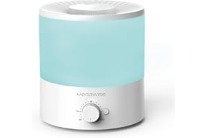 MegaWise Ultrasonic Cool Mist Humidifier SK7620 - 1.5L Capacity, Whisper-Quiet Operation, Adjustable Mist Output, Auto Shut-Off - Ideal for Home, Office, Baby Room, and Bedroom
