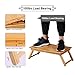 Bamboo Wood Laptop Desk Tray Foldable Breakfast Tray Table Adjustable Computer Bed Tray for Eating Laptops Writing Reading on Bed Sofa Coach with Drawer Tilting Desktop Leg (Upgraded,Thicken)thumb 2