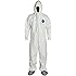 DuPont TY122S Disposable Elastic Wrist, Bootie & Hood White Tyvek Coverall Suit 1414 (Medium)