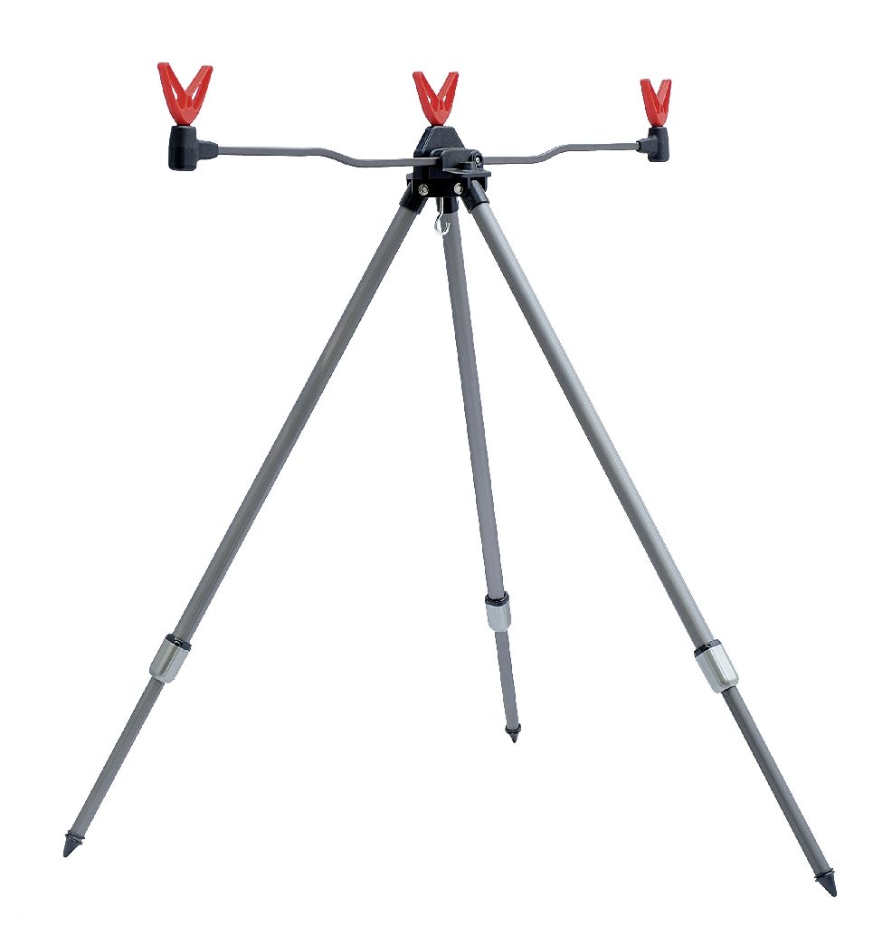 Jenzi Tripod with 3 Aluminium Rod Rests, Bright Red