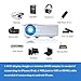 DeepLee DP36W LED LCD Mini Projector, Home Theater Video Projector with AV USB SD Card HDMI for Home Cinema Video Game Courtyard Movie Night Support PC Laptop PS3/PS4 Xbox Wii Projector - White