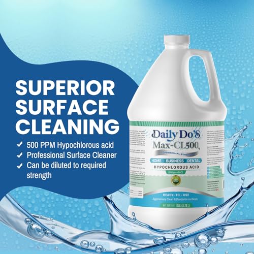Daily Do's Hypochlorous Acid (HOCl) Multi-Purpose Cleaner | 500ppm | 4L Value Size | Professional Strength, Alcohol-Free & Non-Staining