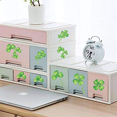 BONANA 4 Sheets St.Patrick's Day Decorations Shamrock Decal Window Clings Decal Clover Wall Stickers for Door Showcase Mural Home Office School Decorations Party Supplies