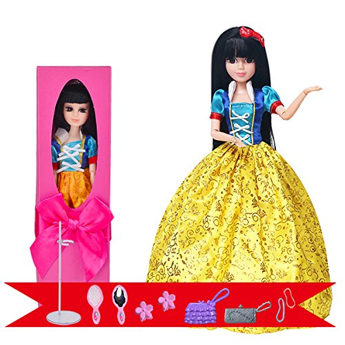 Buy Samanis Princess Snow White Doll Long Hair 3d Barbie Doll Set