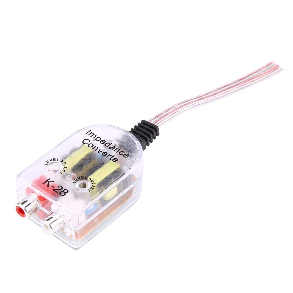 Car Line Out Converter,High to Low Line Out Converter RCA Line Out Converter Car Audio CD Audio Amplifier Subwoofer High to Low Frequency Divider Converter Filter for Car/Home Audio